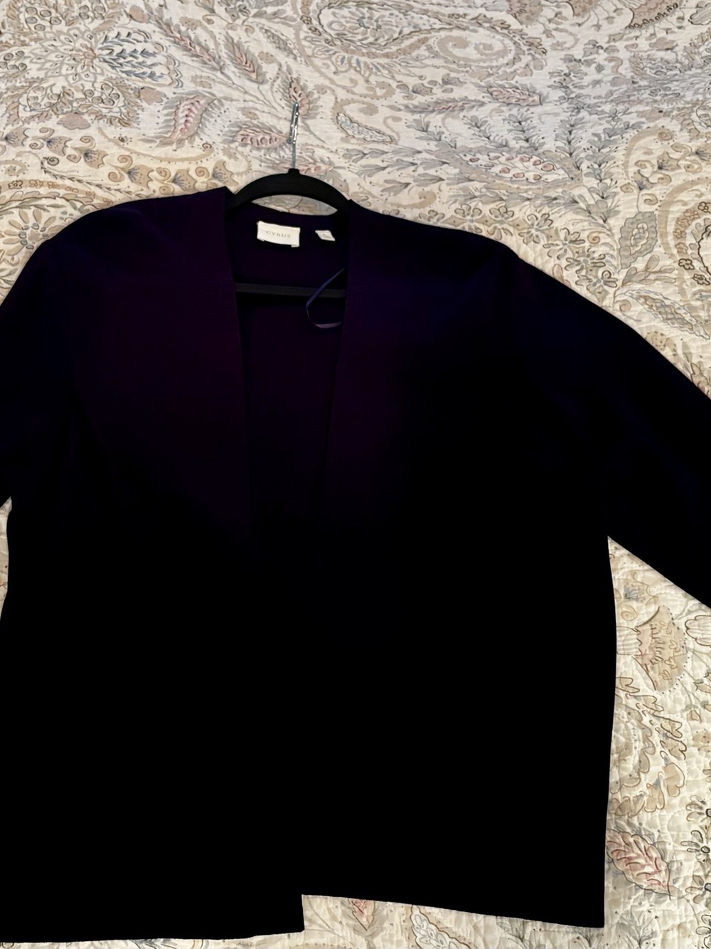 CYRUS Open-Front Cardigan Navy Size Large